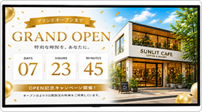 イベント・カウントダウン案内の表示例