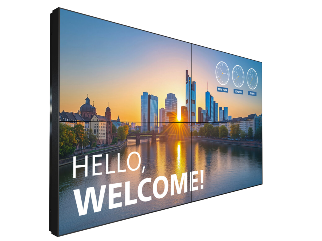 55BDL3305X11は複数台を並べても画面の境目が目立たず、シームレスな映像表示が可能な業務用モニター