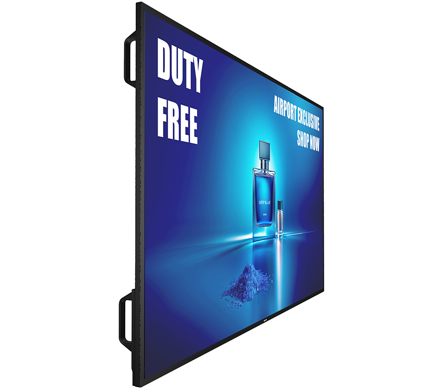 55BDL6017P/11 は750cd/m²の高輝度パネルと堅牢な金属筐体、IP5X準拠の保護設計の業務用デジタルサイネージです