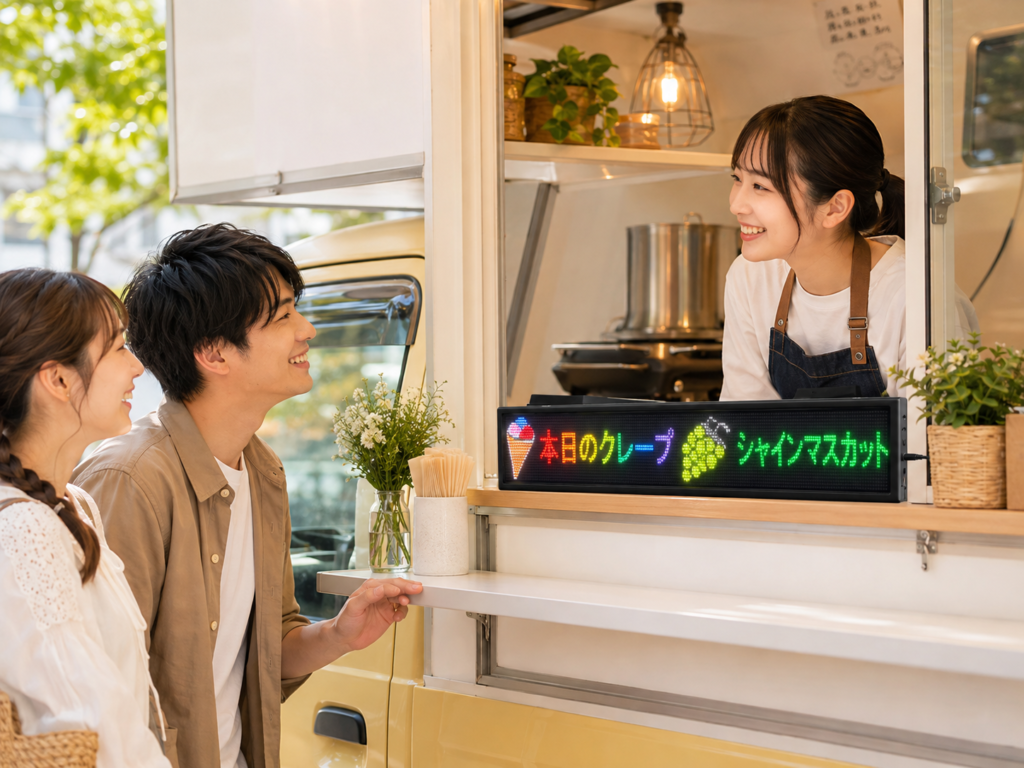 キッチンカーでのテロッパー使用例