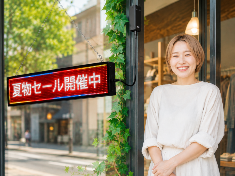 アパレル店でのテロッパー使用イメージ画像